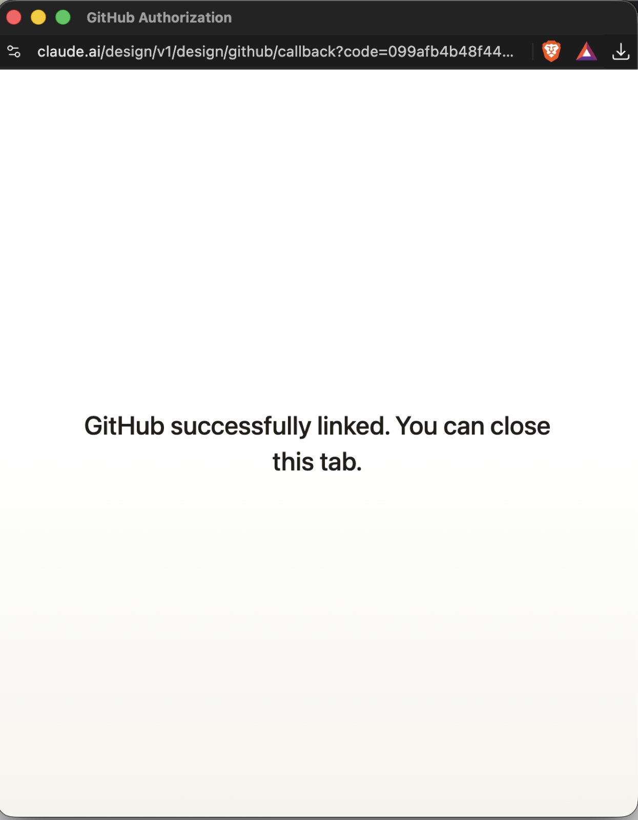 Mensagem GitHub successfully linked