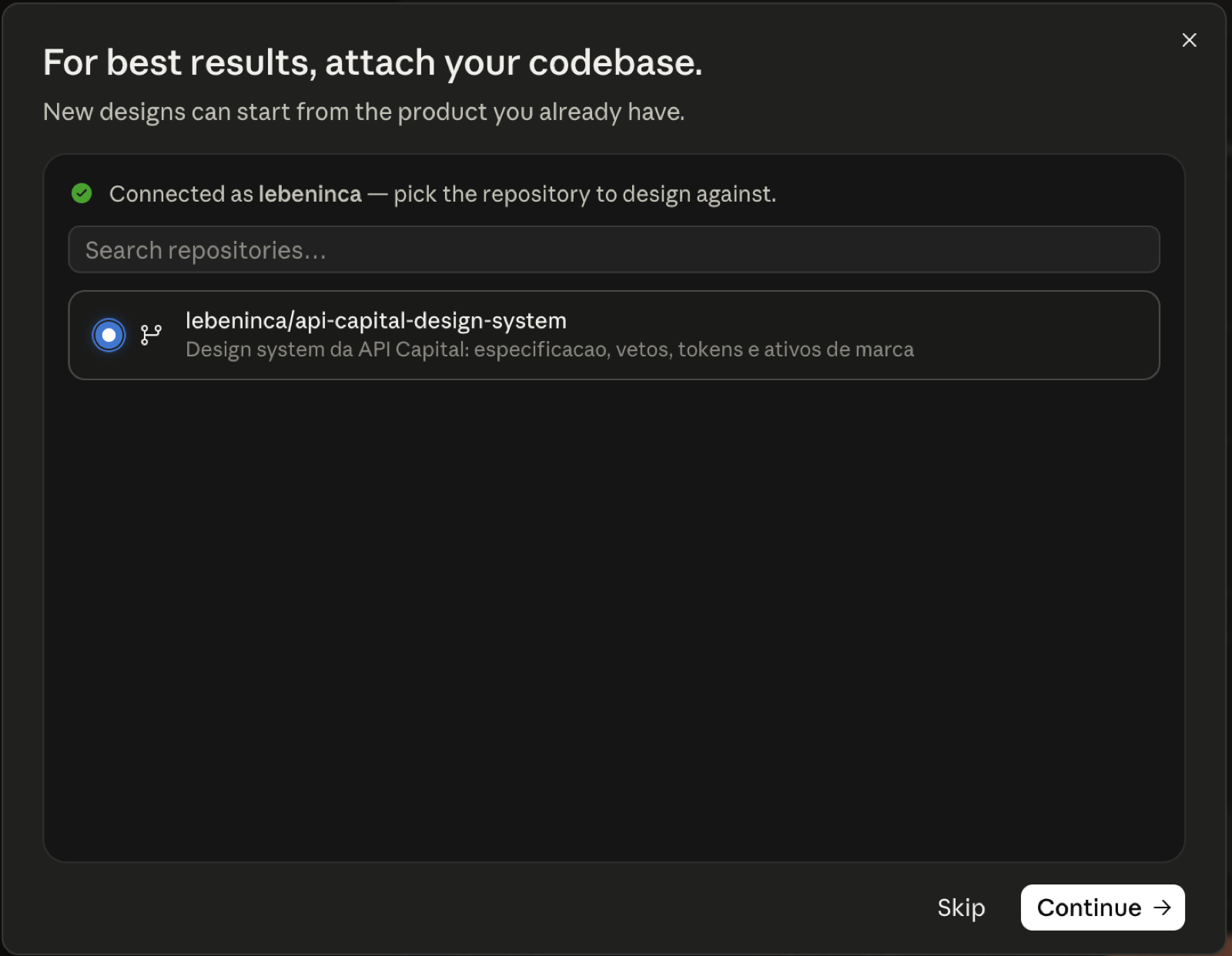 Janela For best results, attach your codebase